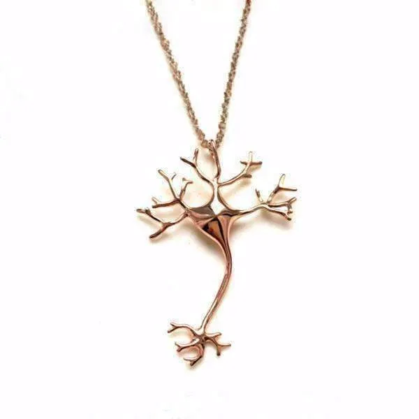 Roots Tribal Family Tree Pendant Necklace in Rose or Yellow Gold