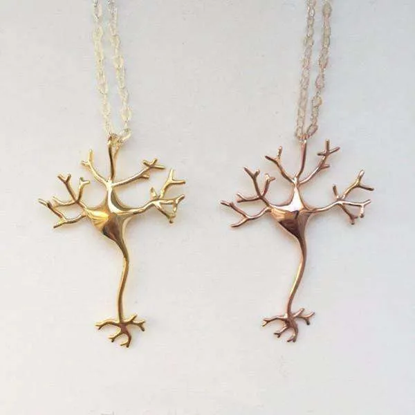 Roots Tribal Family Tree Pendant Necklace in Rose or Yellow Gold