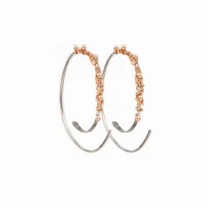 Rose Gold Dewdrop Hoop Threader Earrings