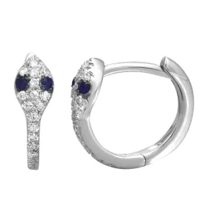 Sapphire Snake Hoops