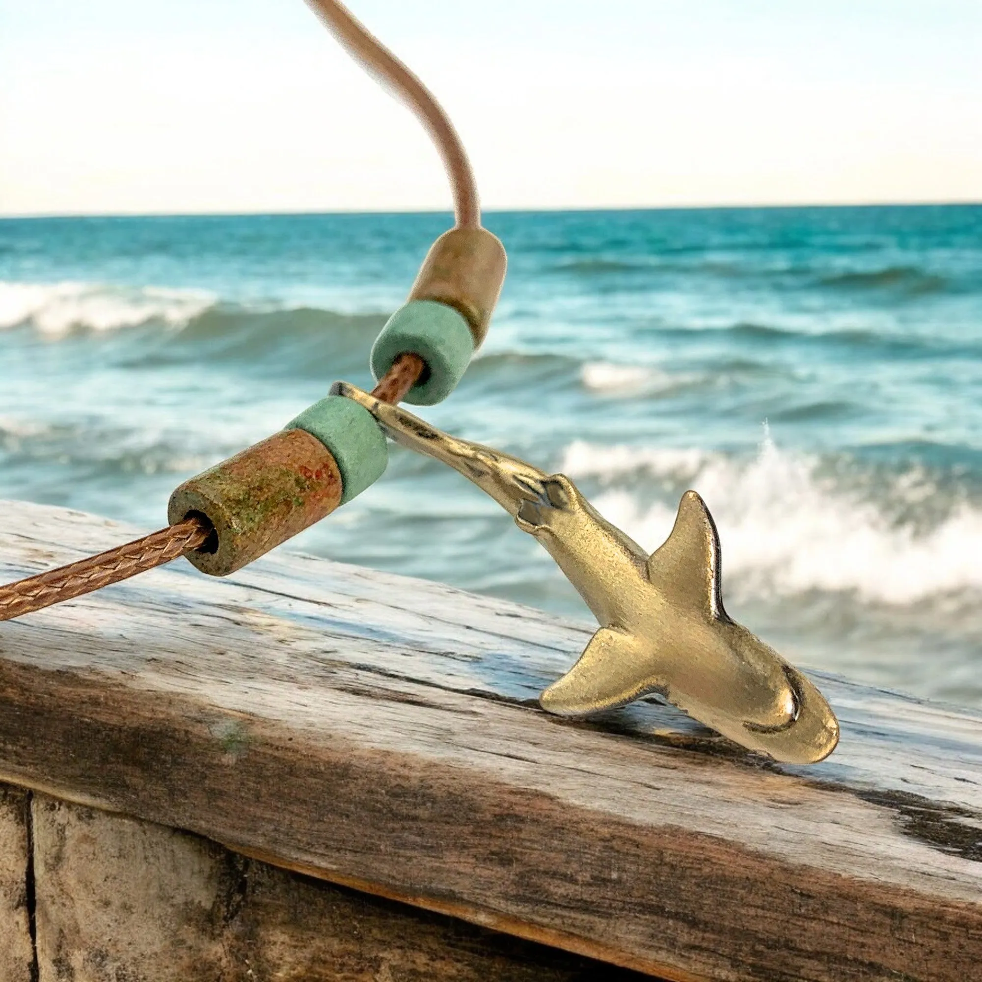 Shark Necklace for Men and Women Bronze- Bronze Reef Shark Necklace for Women, Bronze Reef Shark Necklace,Shark Jewelry