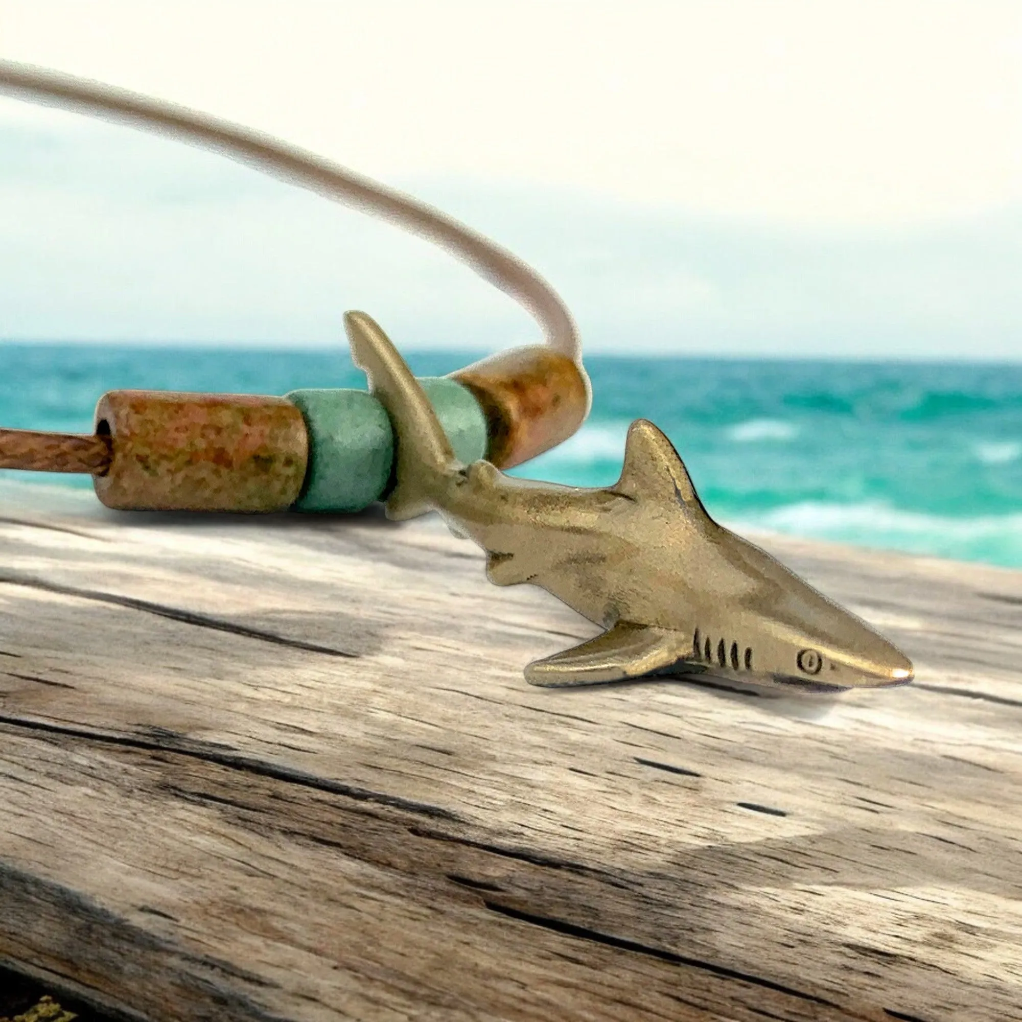 Shark Necklace for Men and Women Bronze- Bronze Reef Shark Necklace for Women, Bronze Reef Shark Necklace,Shark Jewelry