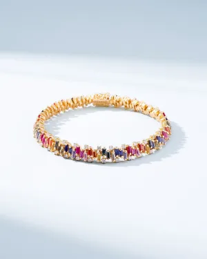 Shimmer Rainbow Sapphire Tennis Bracelet