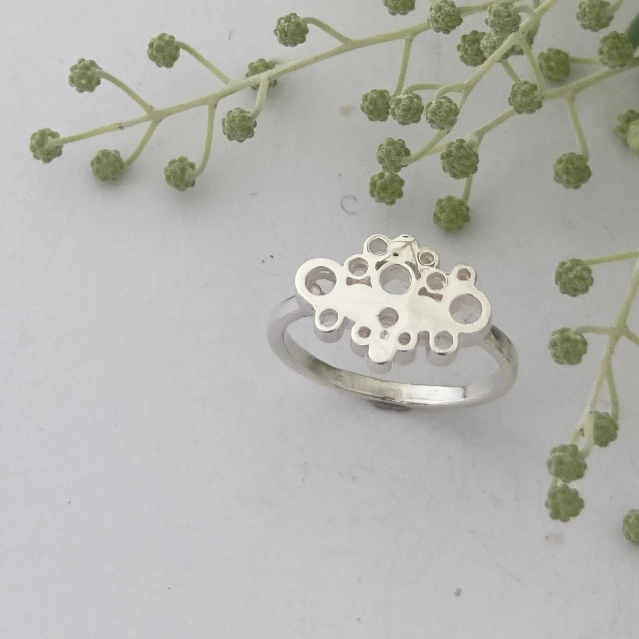 Silver Ring | Elegant Bubble Foam ring