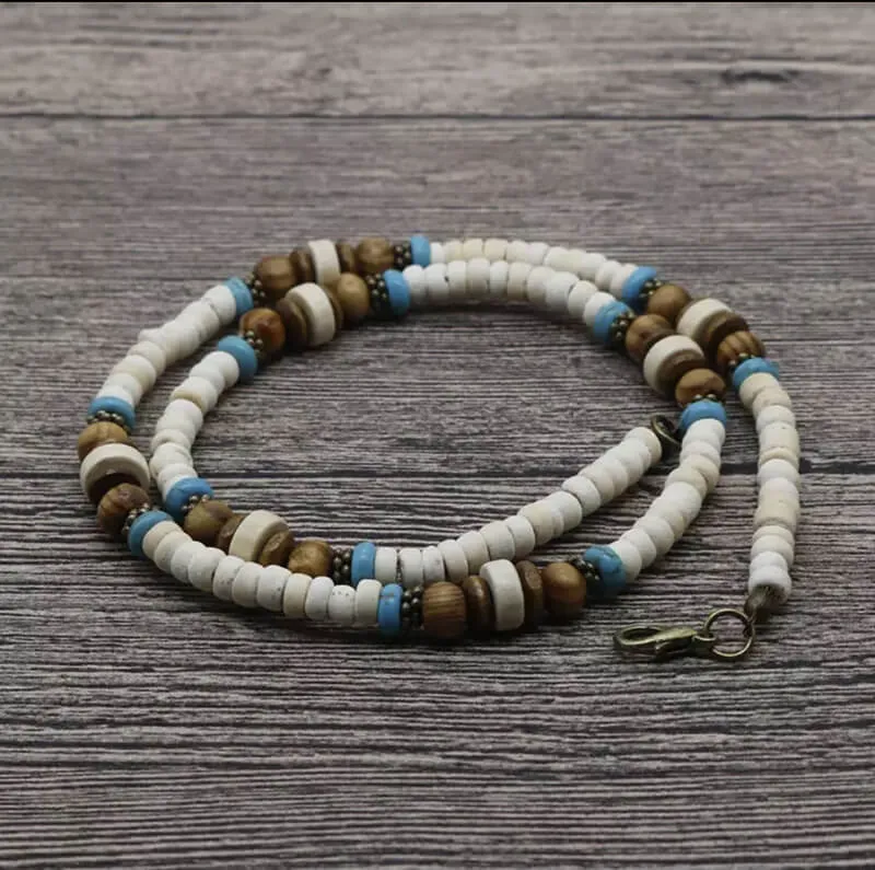 Simple Beaded Stainless Steel Surfer Necklace