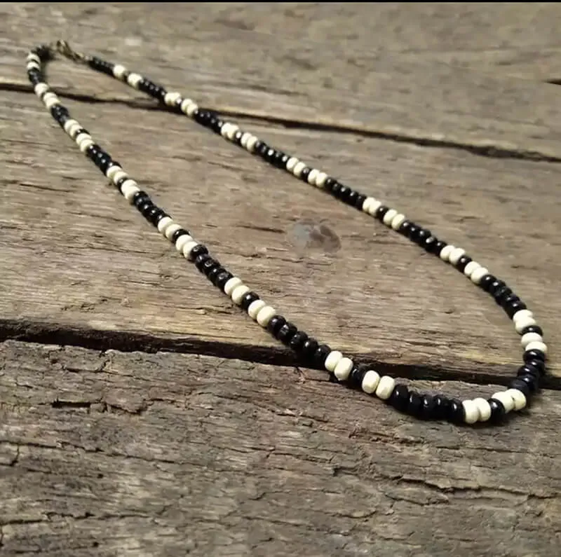 Simple Beaded Stainless Steel Surfer Necklace