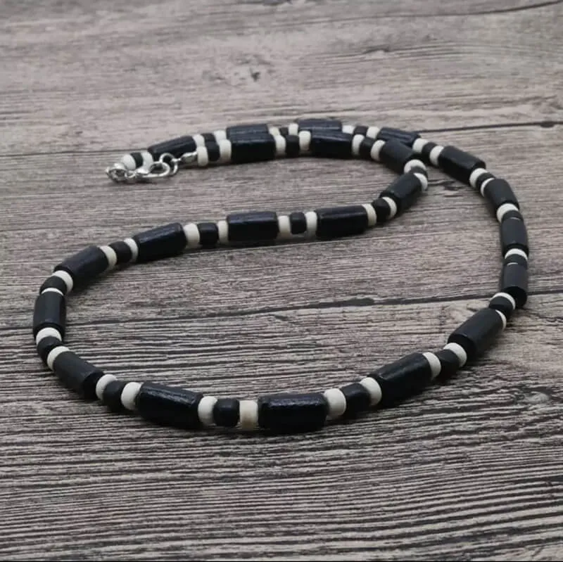 Simple Beaded Stainless Steel Surfer Necklace