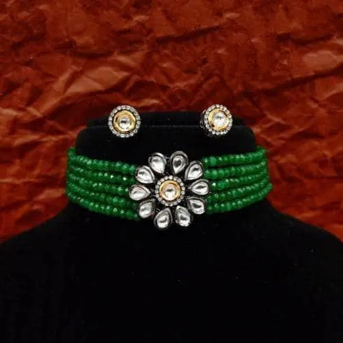 Simple Flower Choker And Earring Set