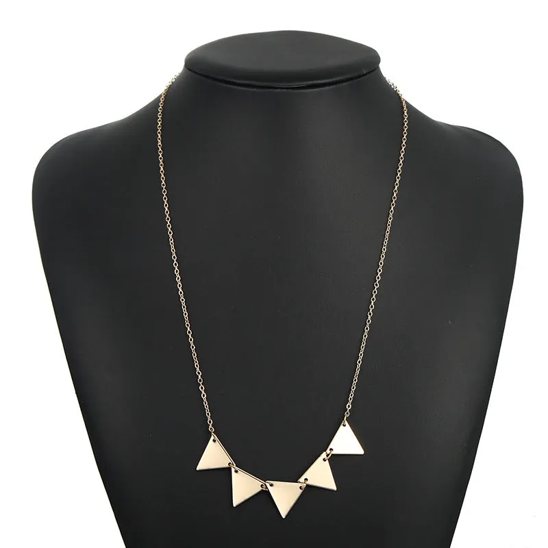 Simple Geometry Splicing Triangle Necklace Temperament