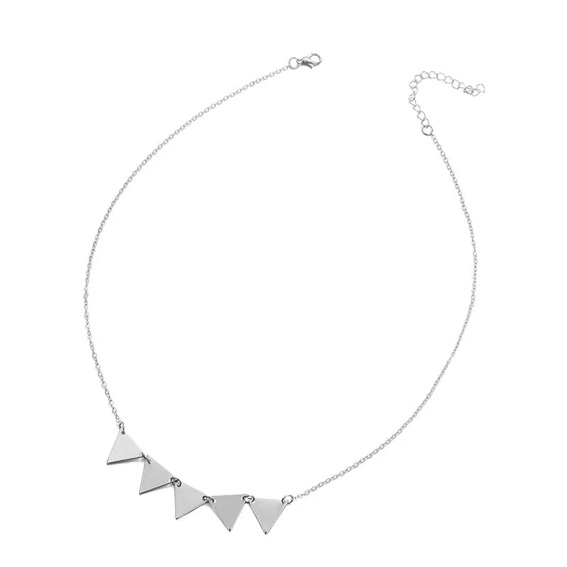 Simple Geometry Splicing Triangle Necklace Temperament