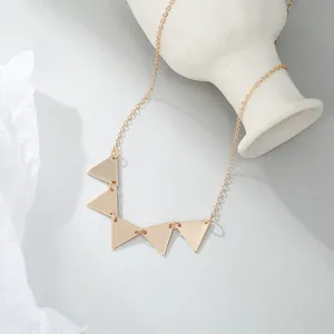 Simple Geometry Splicing Triangle Necklace Temperament