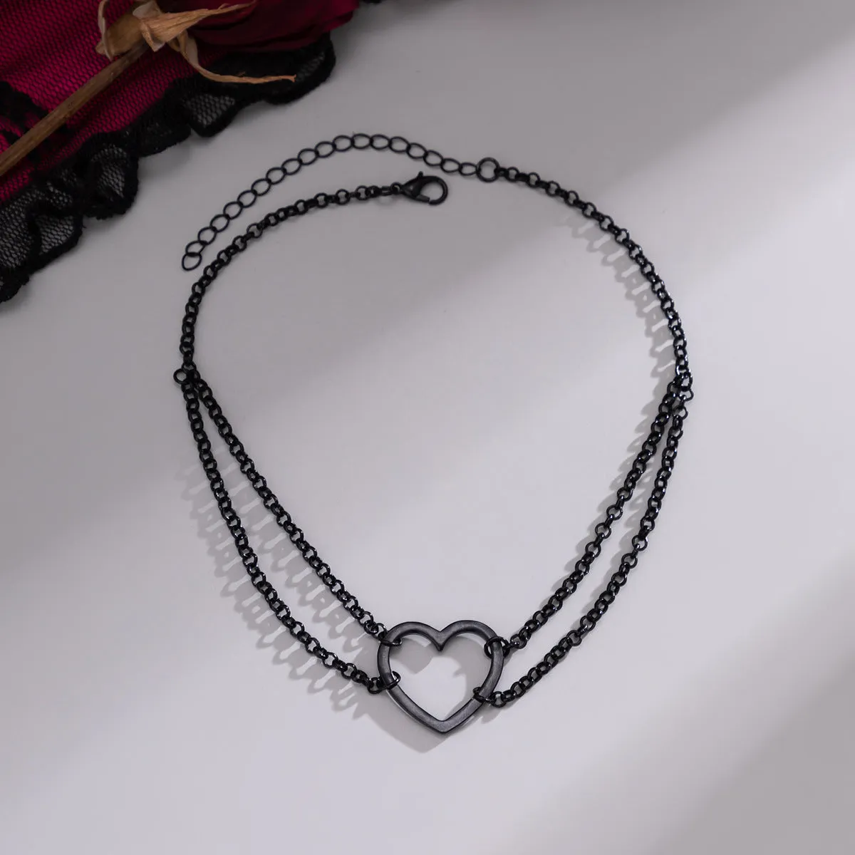 Simple Harajuku Style Geometric Love Short Collar Chain