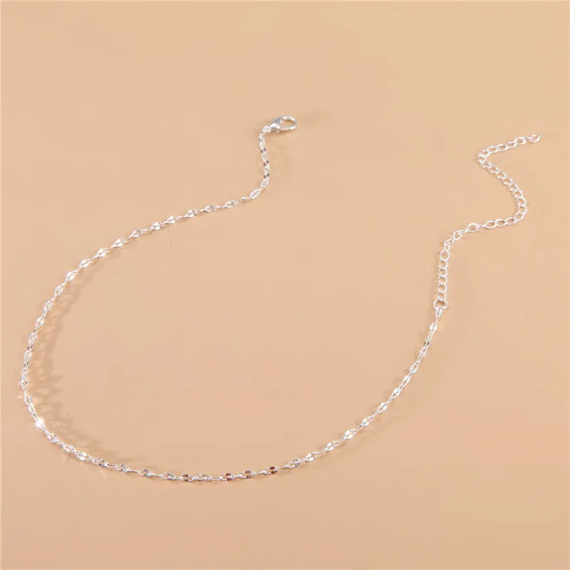 Simple Metal Melon Seed Chain Necklace