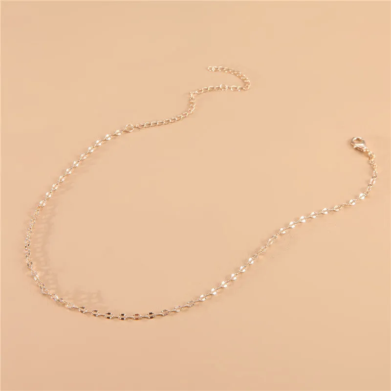 Simple Metal Melon Seed Chain Necklace