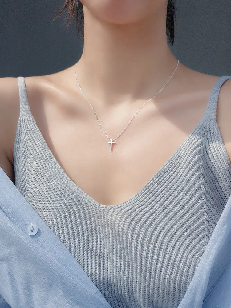 Simple Personality Cross Necklace Women