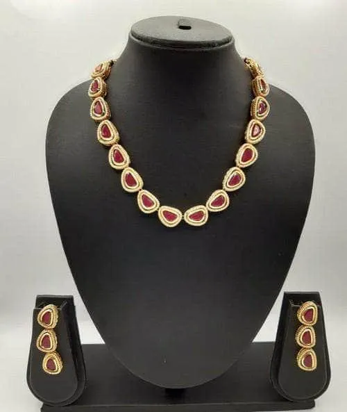 Single Line Kundan Set