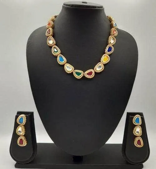 Single Line Kundan Set