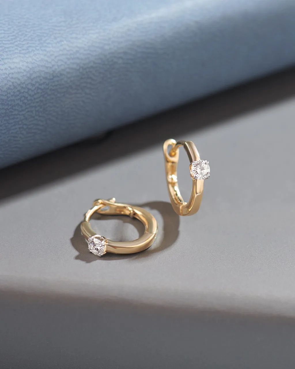 Small Single Diamond Hoops