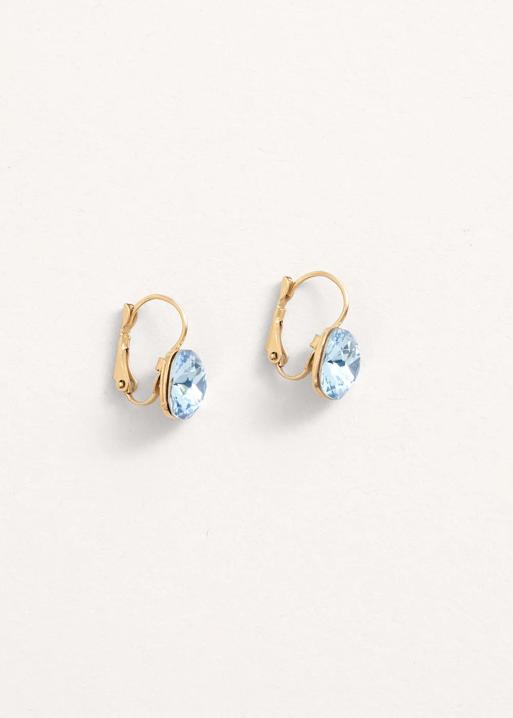 SOFYA GOLD GILDED CRYSTAL DROP EARRINGS - BLUE