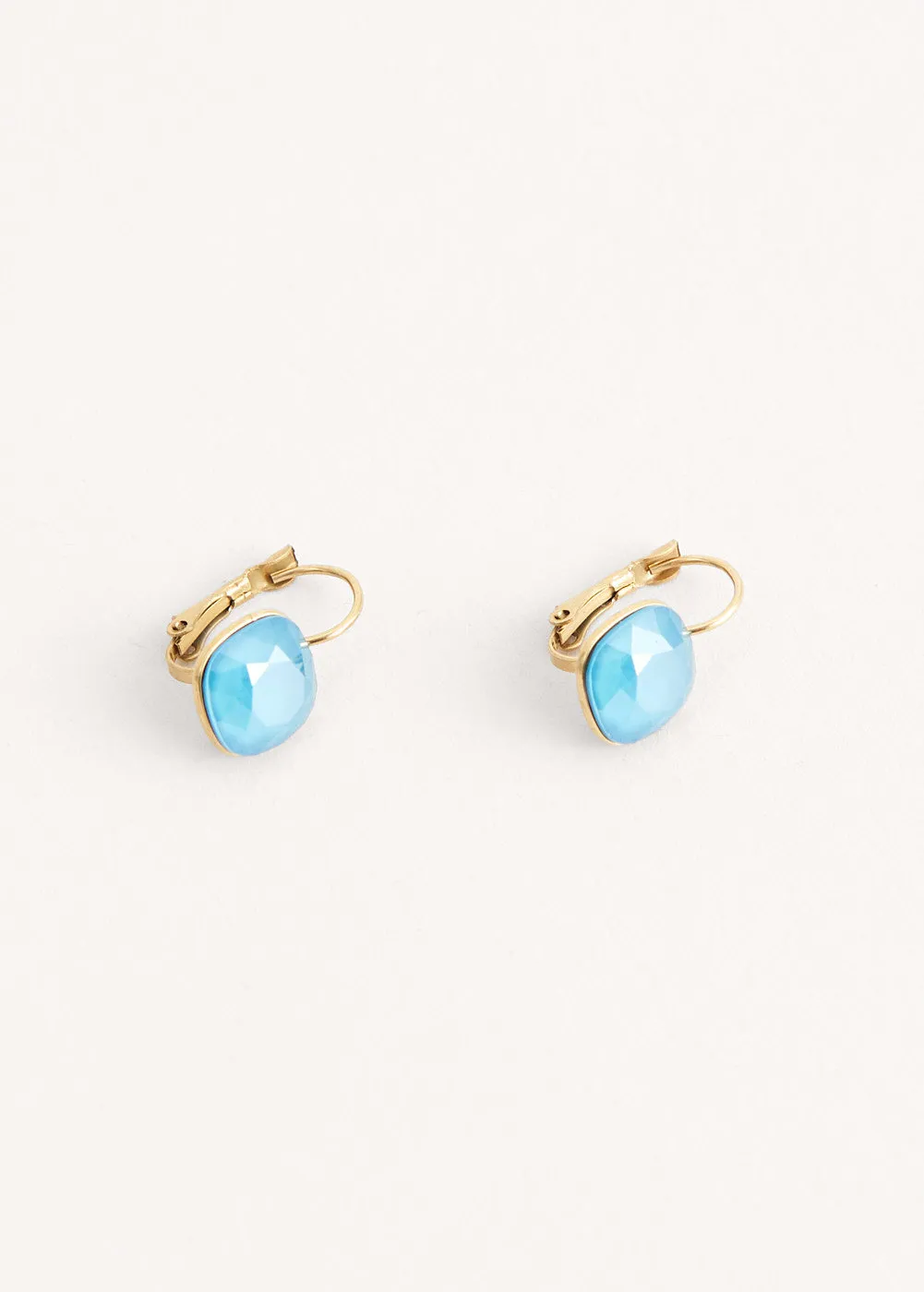 SOFYA GOLD GILDED CRYSTAL DROP EARRINGS - TURQUOISE