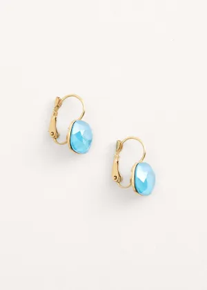 SOFYA GOLD GILDED CRYSTAL DROP EARRINGS - TURQUOISE