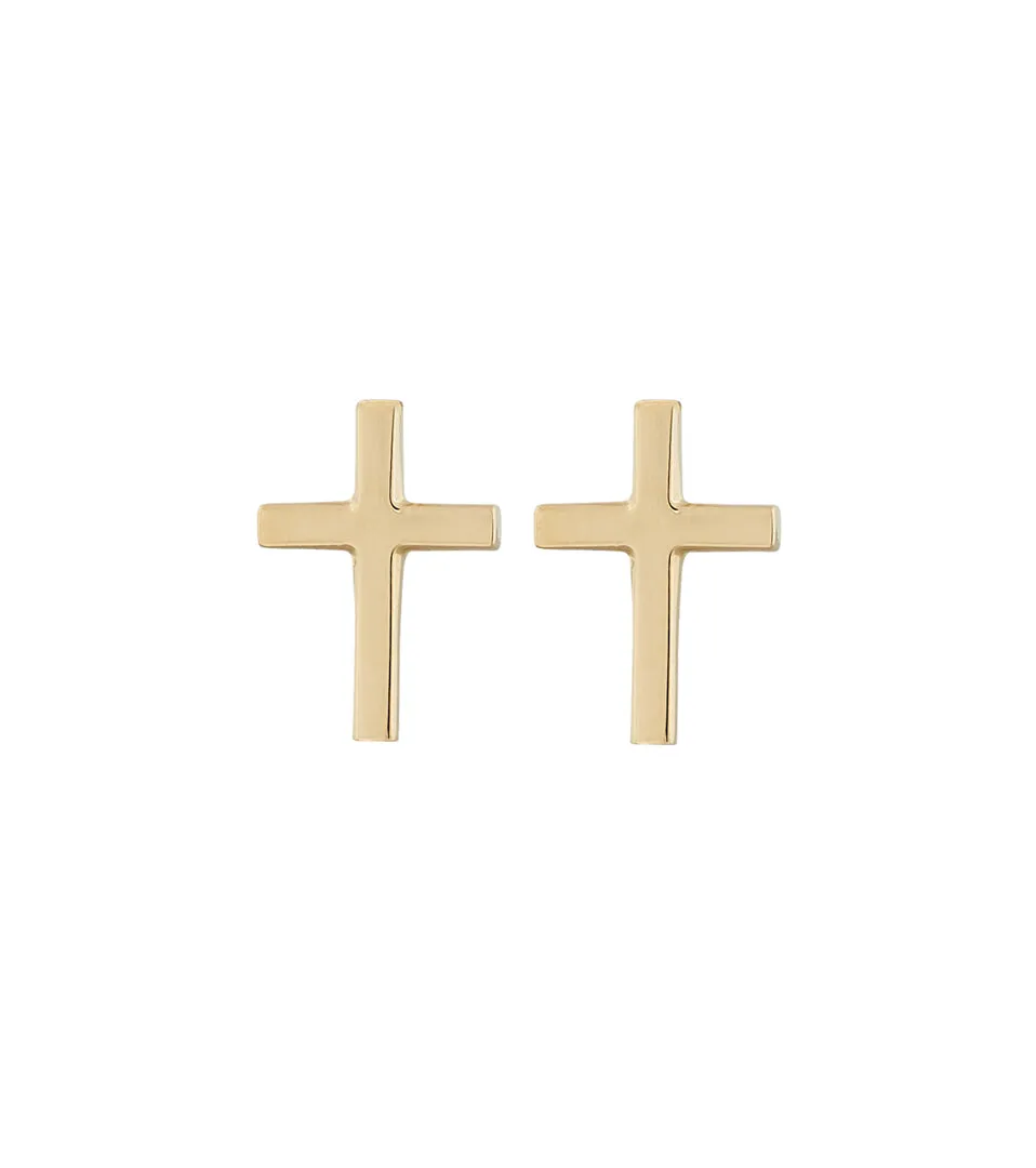 SPIRIT CROSS STUDS GOLD