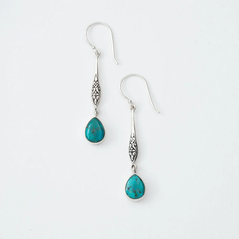 Spiritual Jewelry: Drop Earrings In Turquoise