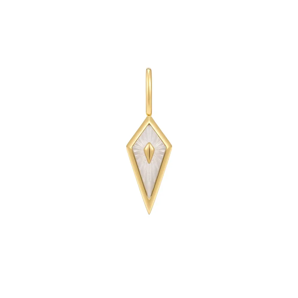 Sterling Silver & 14K Yellow Gold Plated Mother of Pearl Pendant by Ania Haie Jewelry