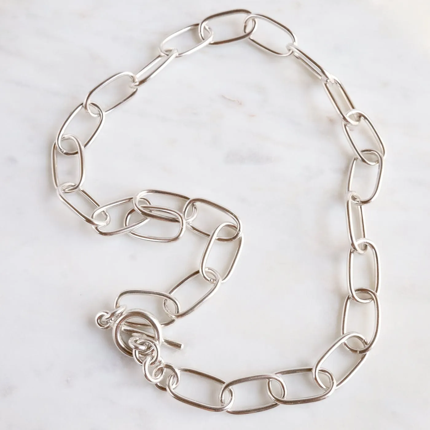 Sterling Silver Oval Link Necklace