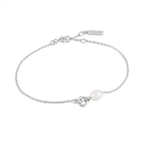 Sterling Silver Pearl Interlocking Link Bracelet by Ania Haie