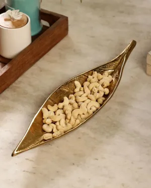 Straight Leaf Decorative Serving Tray Platter