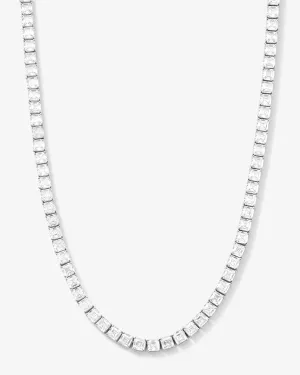 The Queen's Tennis Necklace 16" - Silver|White Diamondettes