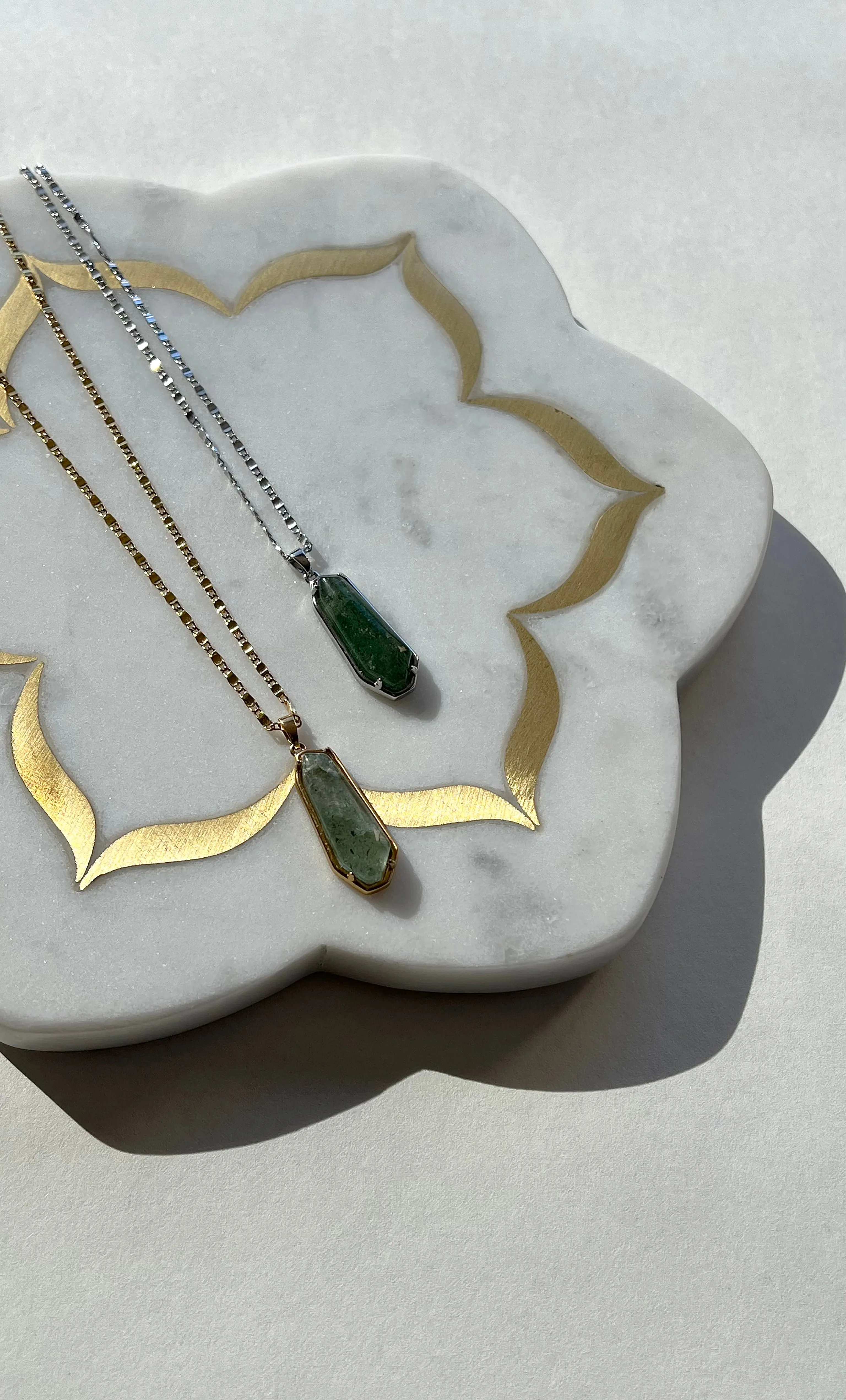 The Tunik Night Ocean Aventurine Pendant Necklace - Gold