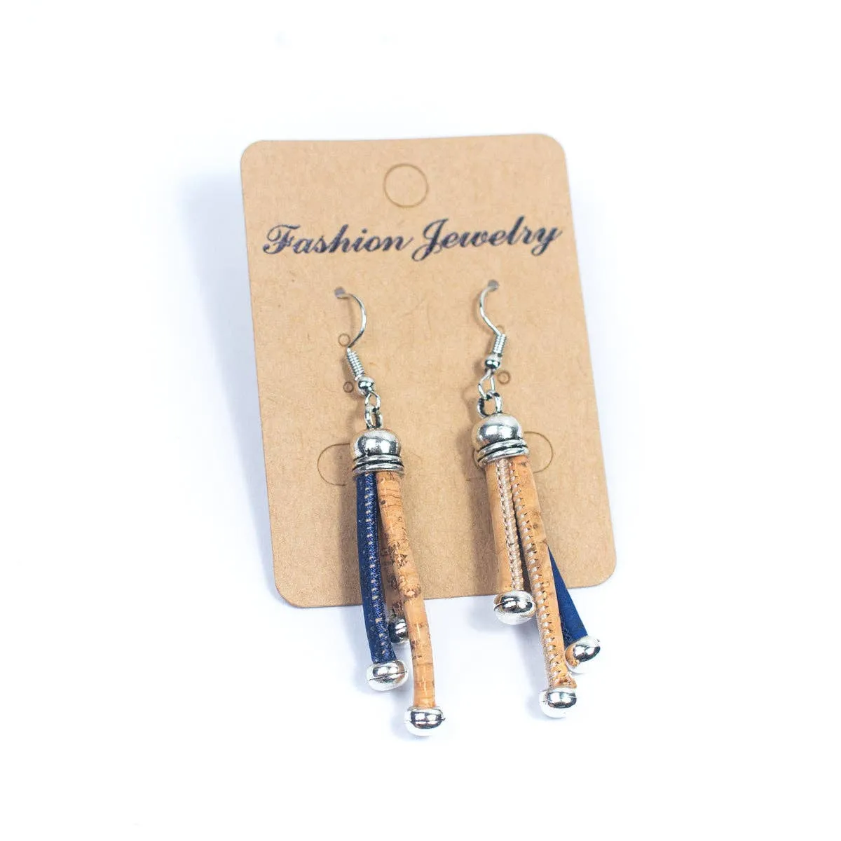 Three Cork cord Handmade Earrings-ER-149-MIX-5