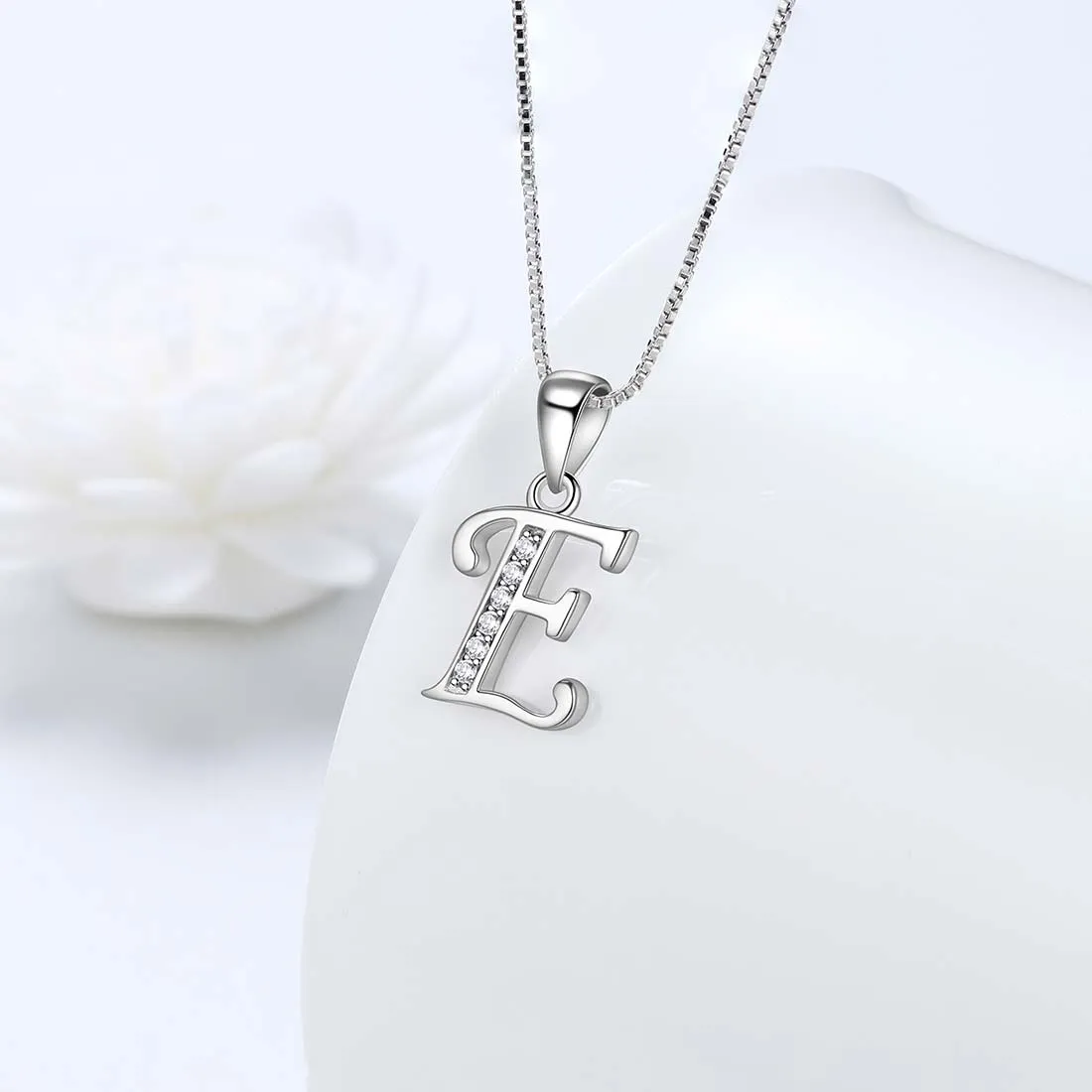 Tokyo Mart Letter E Initial Necklaces Pendant Women Men Name Jewelry Gift 925 Silver