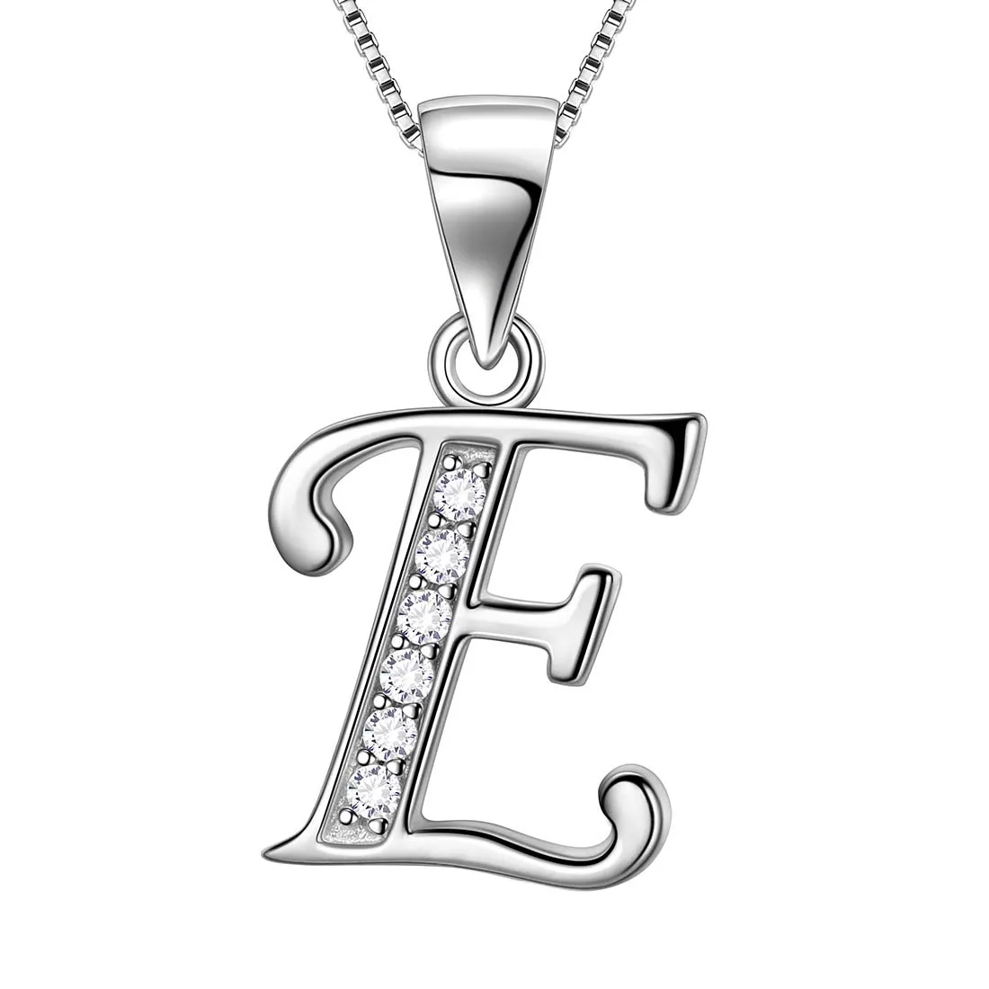 Tokyo Mart Letter E Initial Necklaces Pendant Women Men Name Jewelry Gift 925 Silver