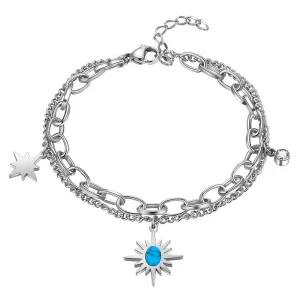 Tokyo Mart Sun Star Link Bracelets Women Jewelry Stainless Steel