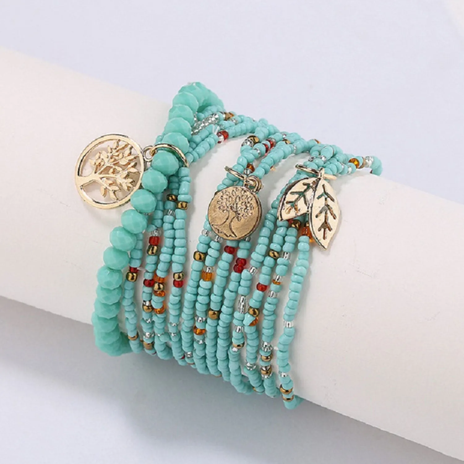 Turquoise Boho Stacking Bracelets | Multi Strand Bracelet