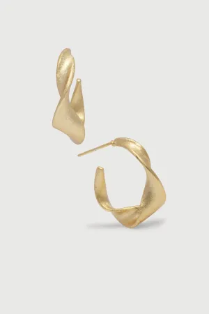 Twisted Hoop Earrings Gold