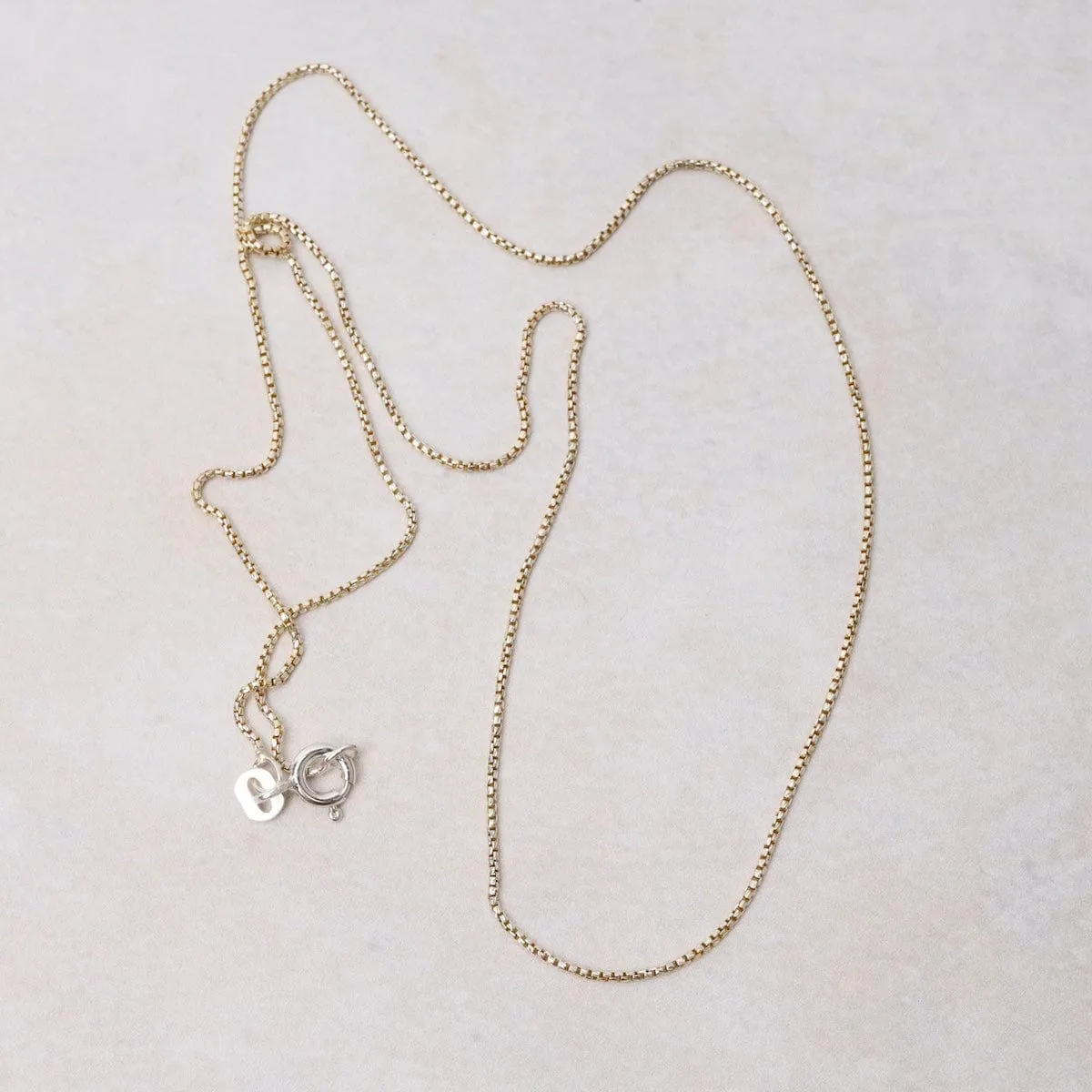 Two Tone Gold Plated & Sterling Silver Round Box Chain