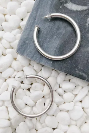 Upper Class Taste Hoop Earrings - Big Silver