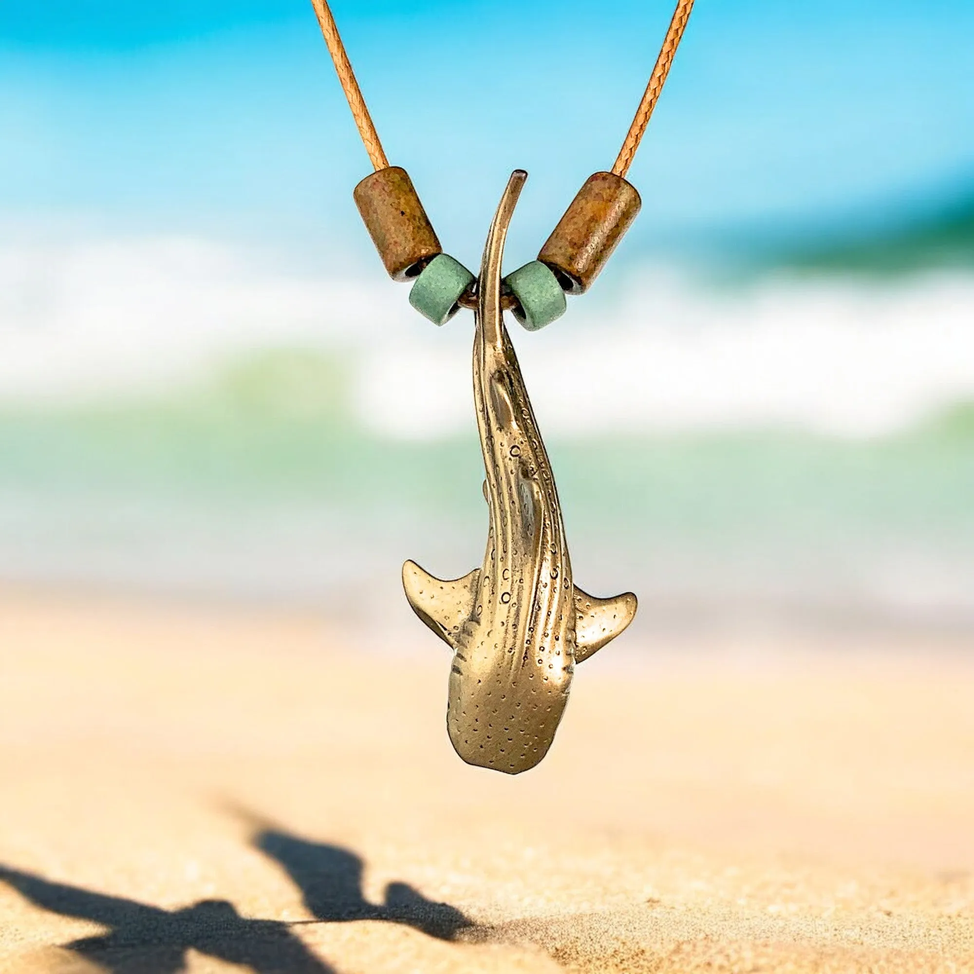 Whale Shark Necklace for Men and Women- Bronze Whale Shark Pendant for Men and Women, Shark Jewelry, Gifts for Shark Lovers, Sea Life Jewelry