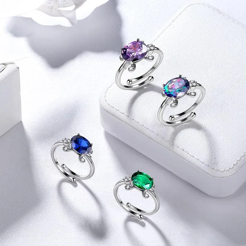 Women Turtle Rings Birthstone Girls Jewelry Birthday Gift Sterling Silver