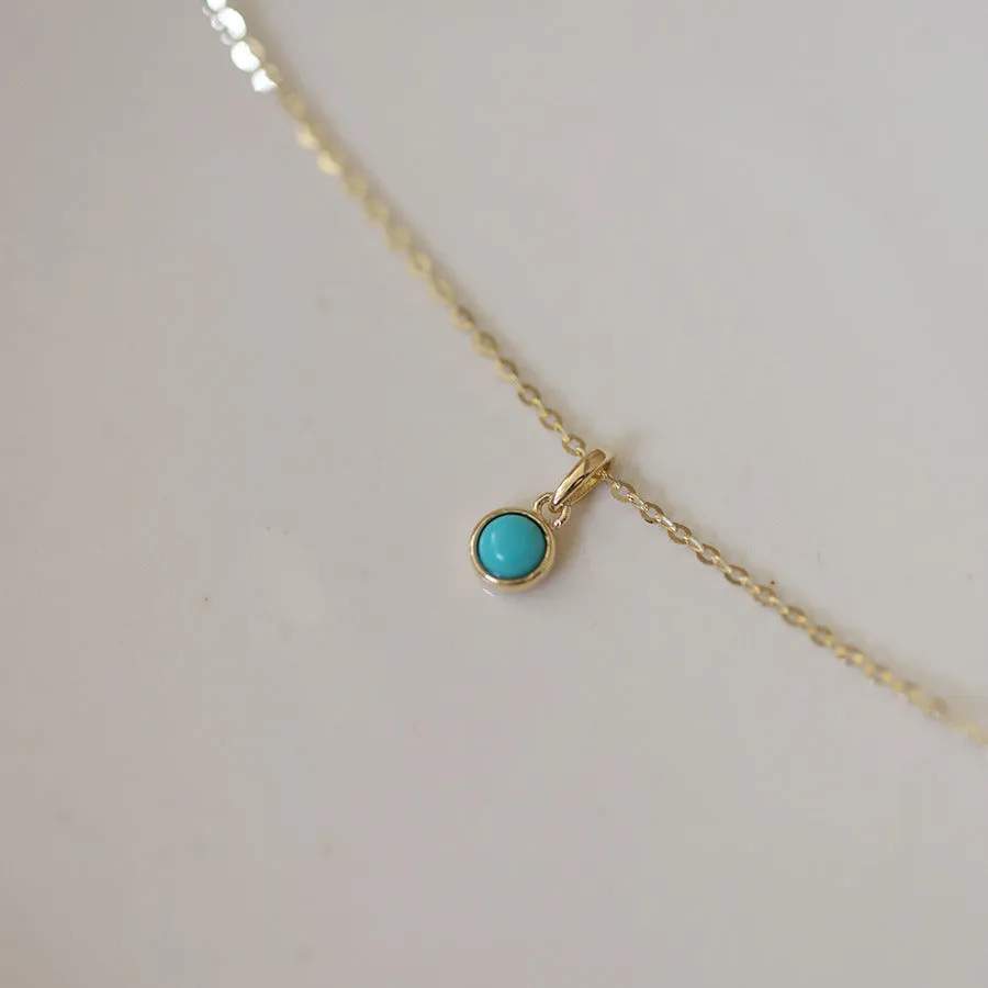 Women's Simple Fashion S925 Sterling Silver Turquoise Necklace