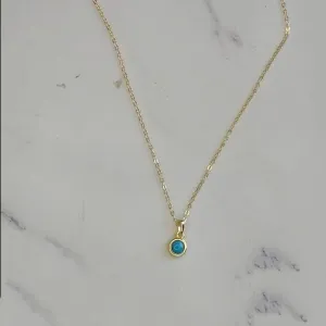 Women's Simple Fashion S925 Sterling Silver Turquoise Necklace