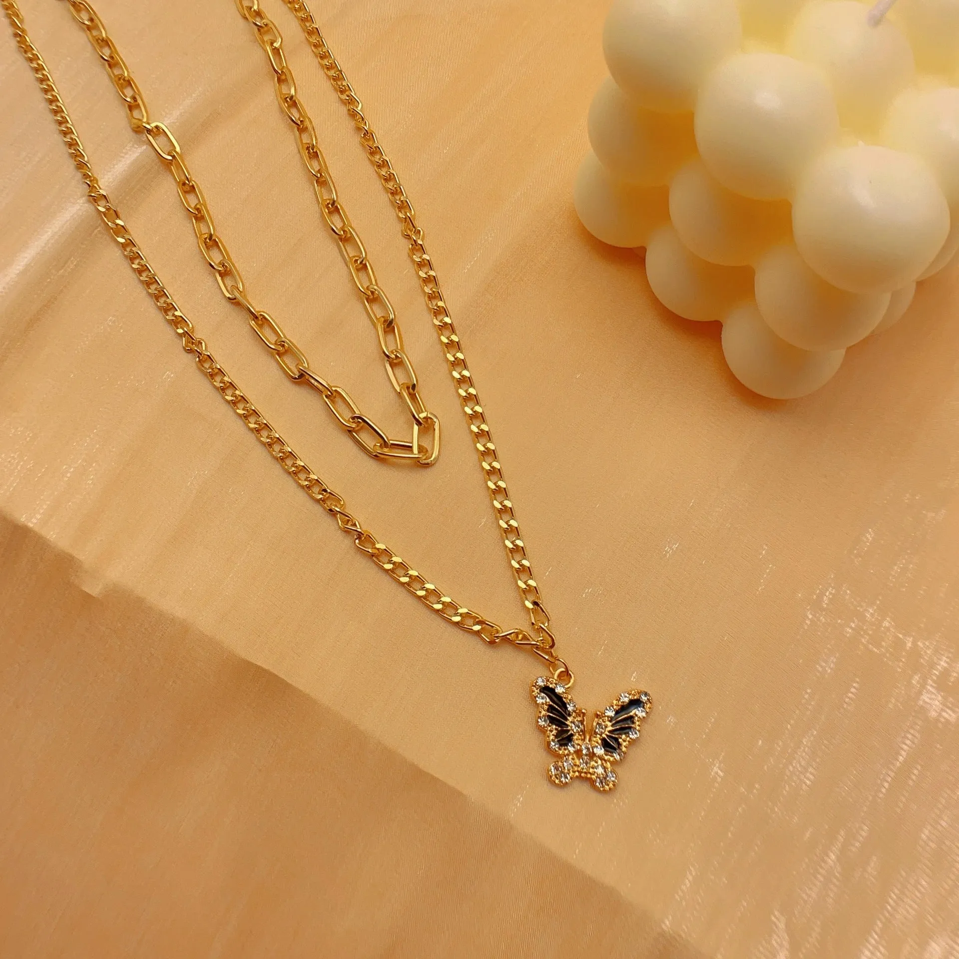 XN010 - Simple double-layer chain Necklace