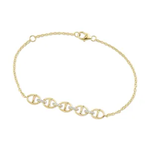 Yellow Gold DIamond Station Bracelet