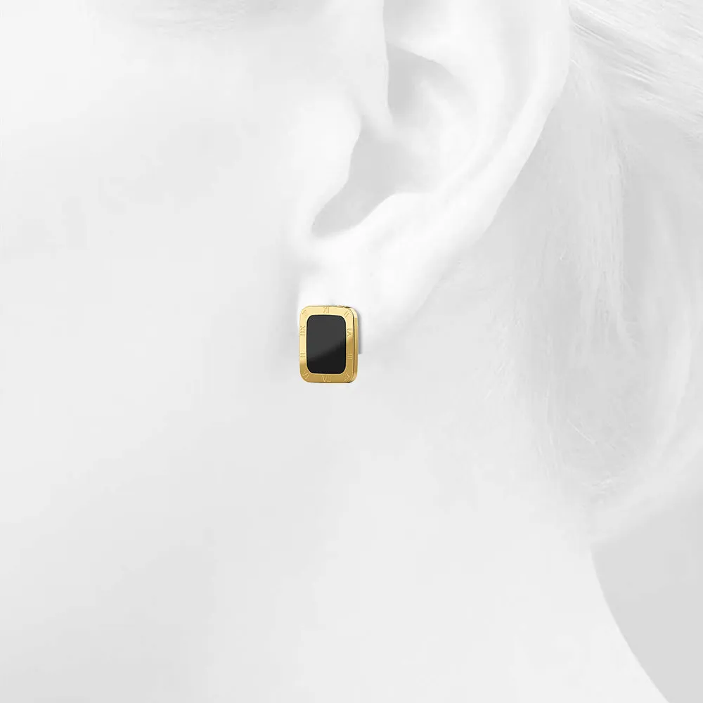 Zaila Oblong Gold Layered Earrings