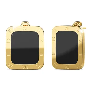 Zaila Oblong Gold Layered Earrings