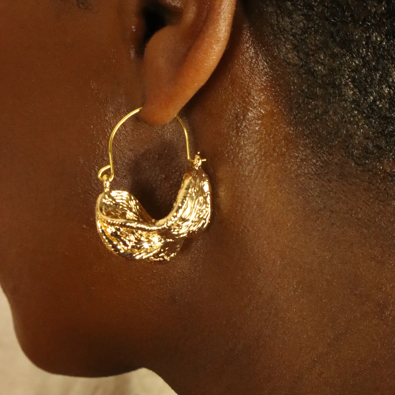 Zaria 18ct Gold Plated Fulani Hoop Earrings